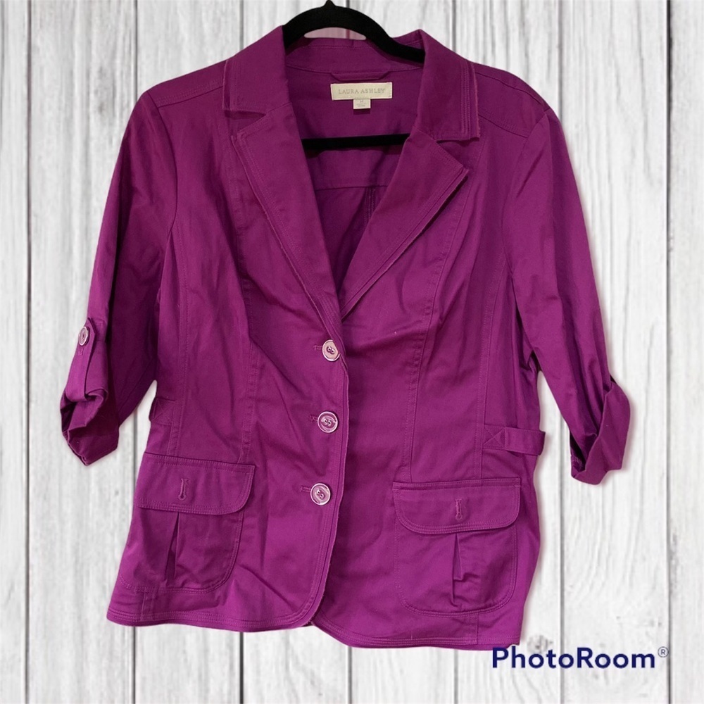 Laura Ashley Purple three quarters sleeve jacket